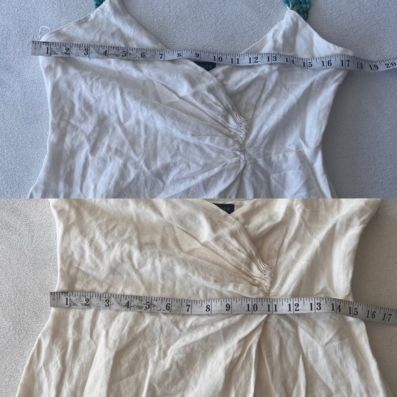 NWT Zara Linen Blend Jumpsuit with Chain Straps M Oyster White - Picture 10 of 15